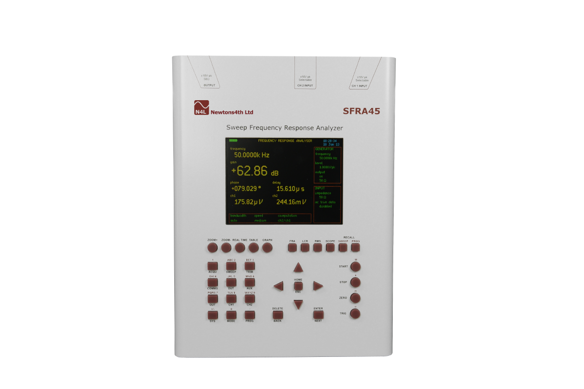SFRA45 Sweep Frequency Response Analyzer front view