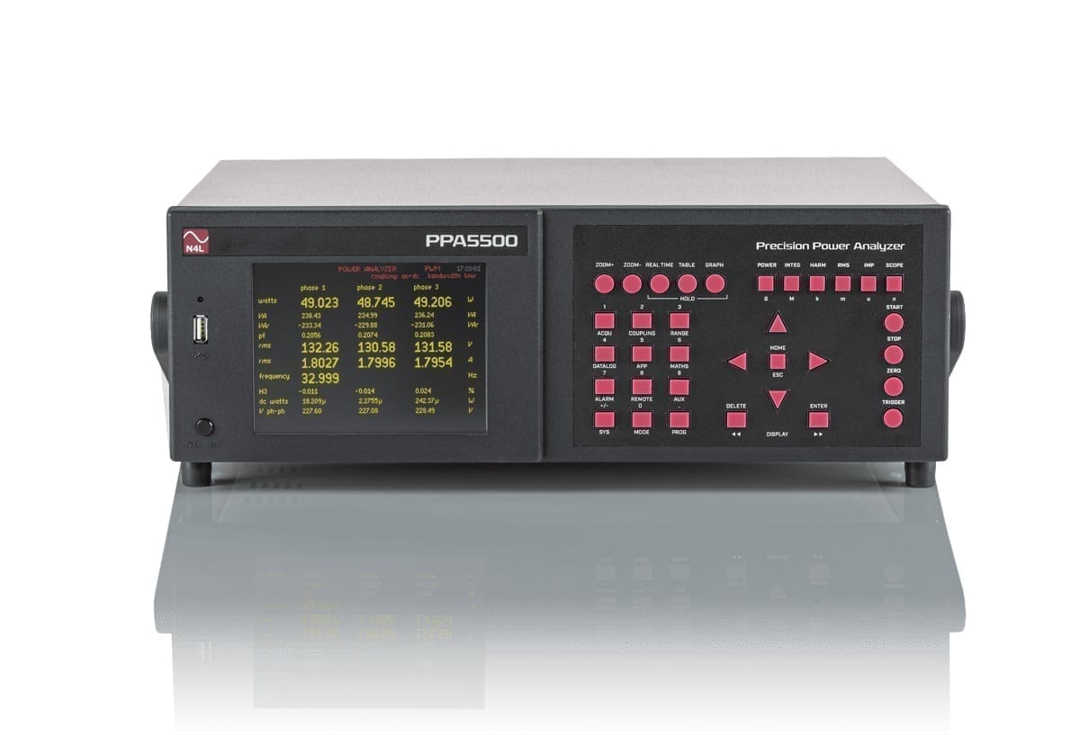 PPA5500 precision power analyzer front panel.