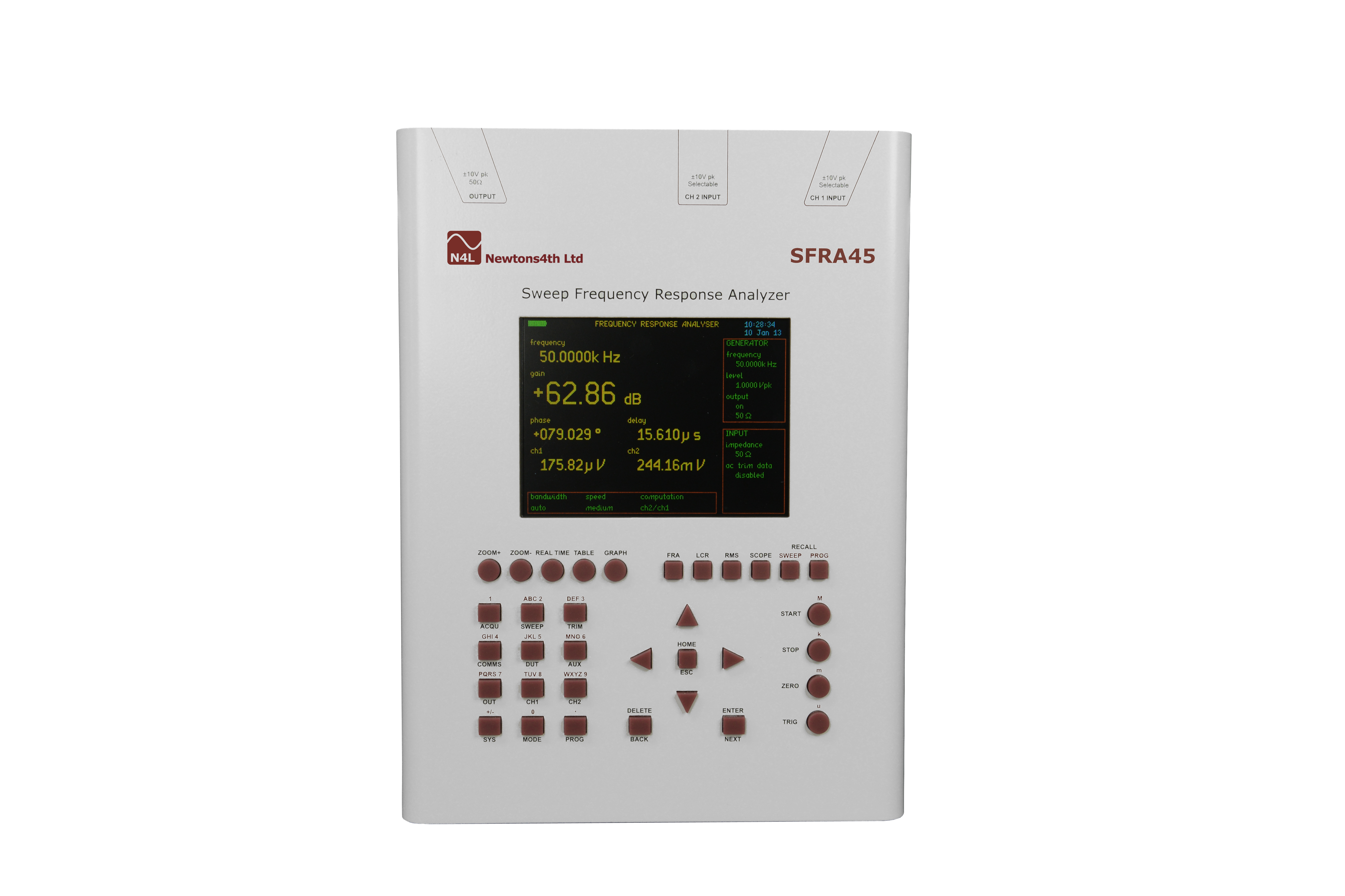 SFRA45 Sweep Frequency Response Analyzer front view