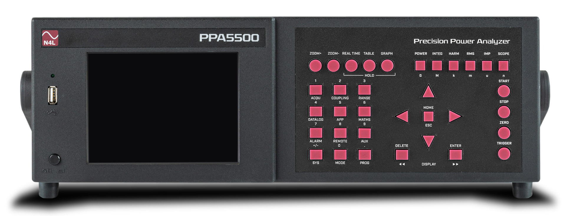 ppa5500 power analyzer front panel black display